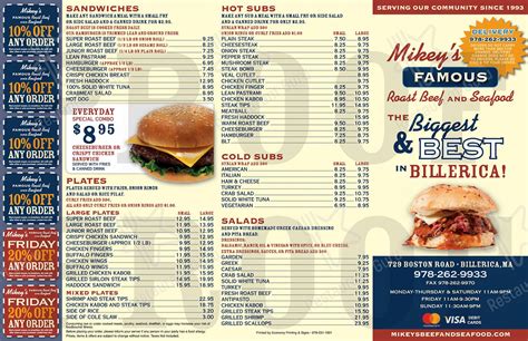 Mikeys Famous Roastbeef & Pizza Menu and Prices. . Mikeys roast beef menu